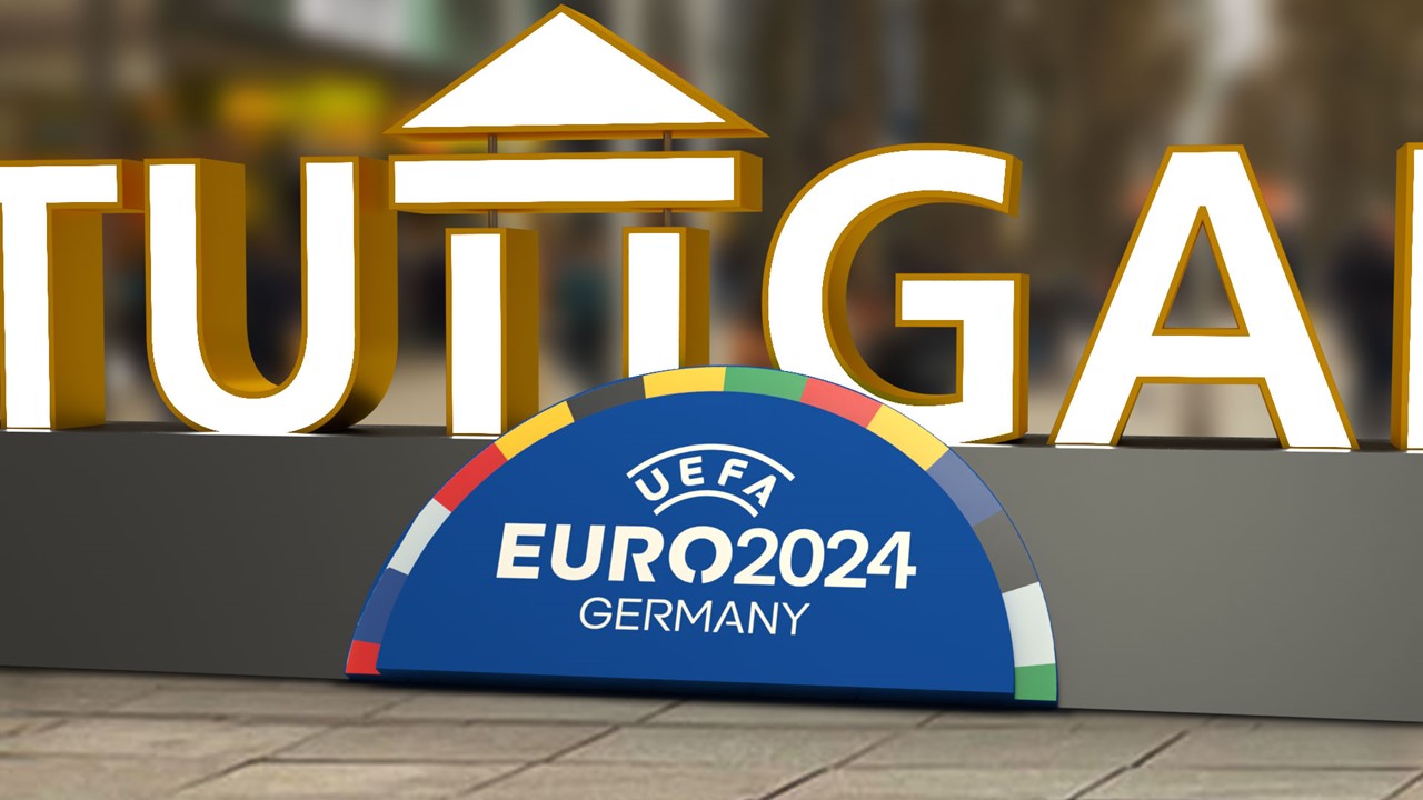 Der STUTTGART-Schriftzug zur UEFA Euro 2024: